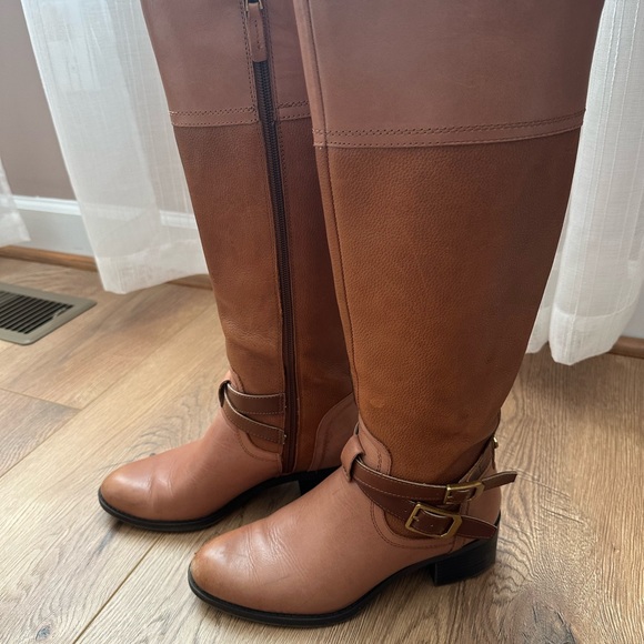 Franco Sarto Shoes - Franco Sarto two-tone, low heel leather riding boots!
